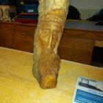 Carving (wood spirit) Cottonwood bark by Bernie Visser
