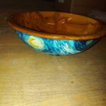 bowl outside painted like vanGogh's Starry Night by Kade B